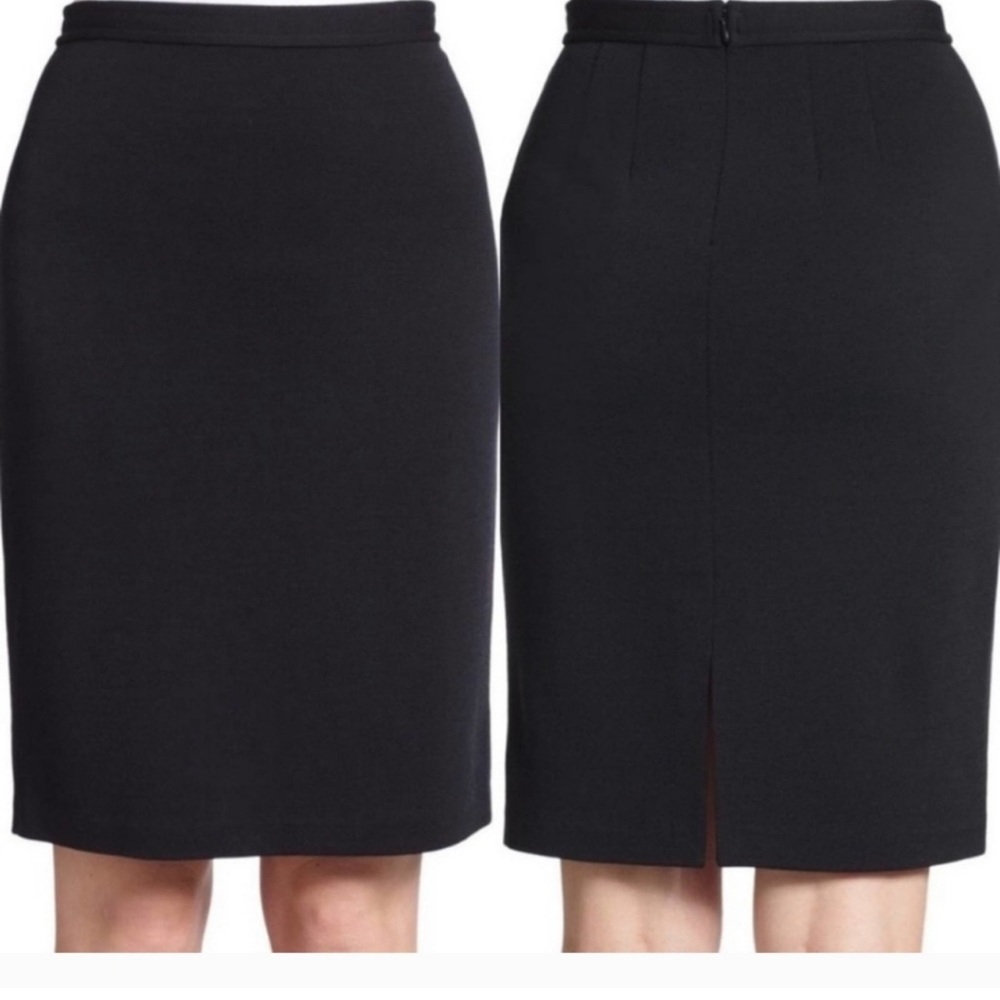 St John Elegant Black Pencil Skirt Size 0 NWT